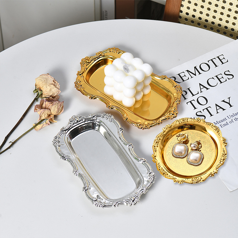 Candle Supplies Luxury - Piring Perak Mewah Retro, Nampan Kue
